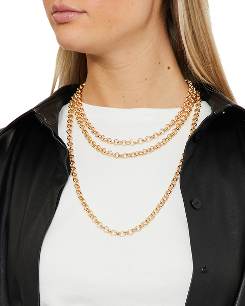 Necklace Link Chain 45 cm Guld ONESIZE 2