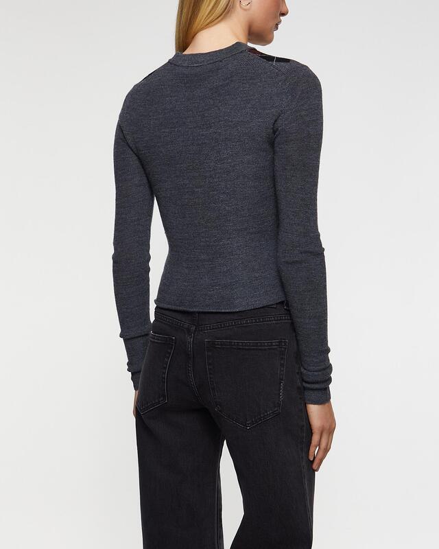 Ganni Cardigan Fine Merino Jacquard Grå S
