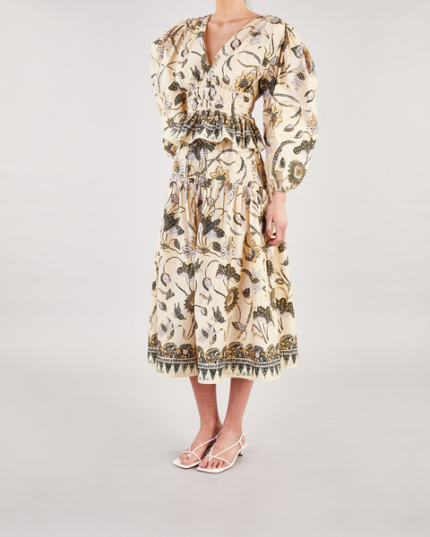 Ianna Kjol Beige/grön 1