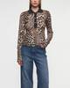 Ganni Fine Merino Jacquard Leopard Polo Leopard XL