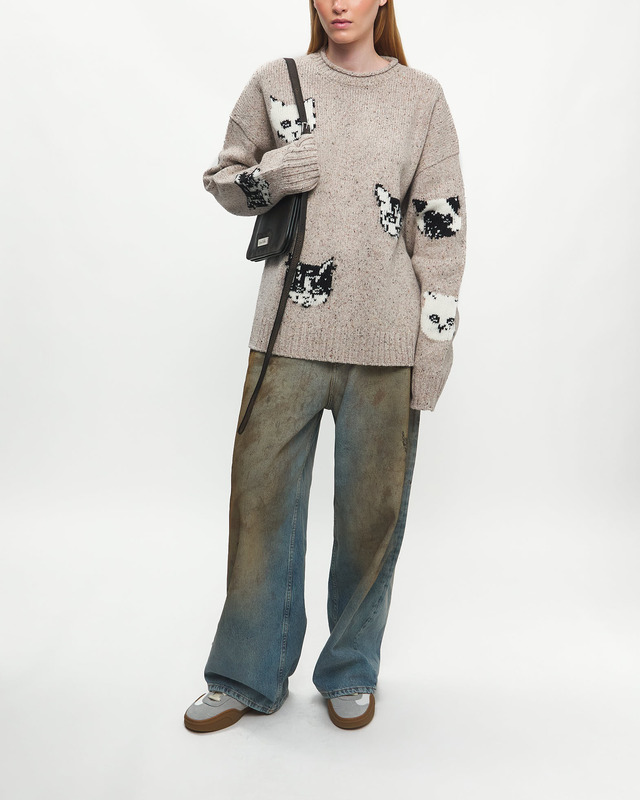 Acne Studios Tröja Knitted Jacquard Beige S