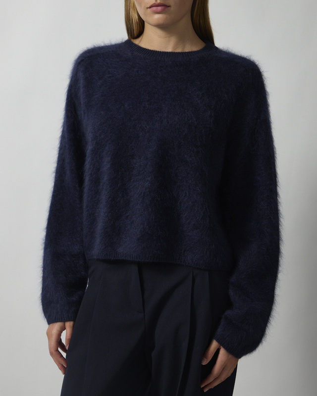 Soft Goat Genser Brushed Crewneck Navy XS