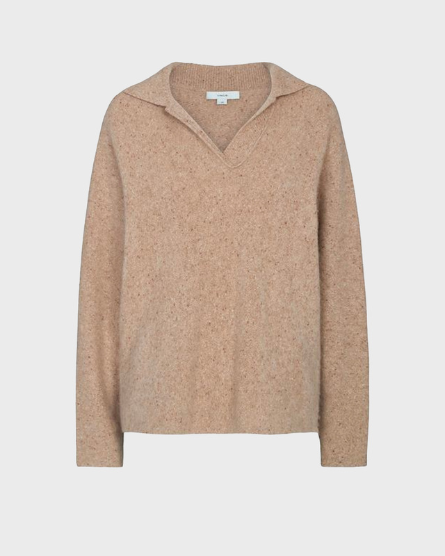 Vince Tröja Donegal Dolman Polo Beige S