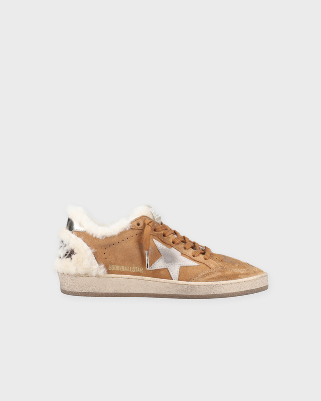 Golden Goose Deluxe Brand Sneakers Ball Star Suede Upper Shearling Cognac EUR 40