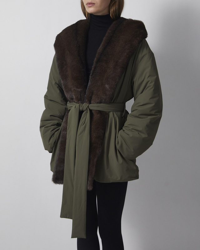 Wakakuu Icons Jacket Keen Padded Faux Fur Green S
