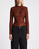 Self-Portrait Top Brown Rhainstone Mesh  Brun UK 8 (EUR 36)