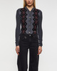 Ganni Cardigan Fine Merino Jacquard Grå S