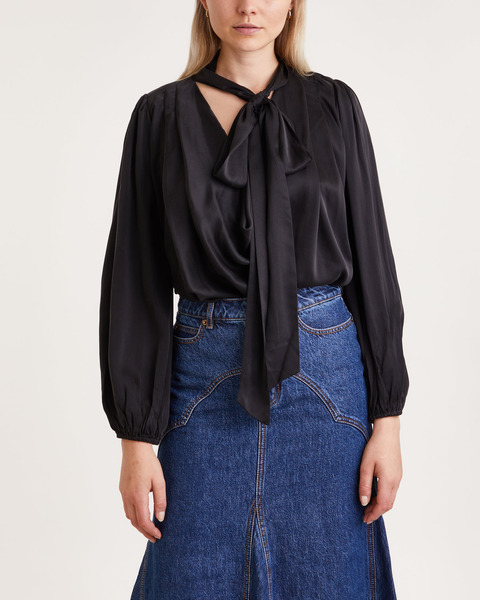 Blouse Silk Billow Svart 1
