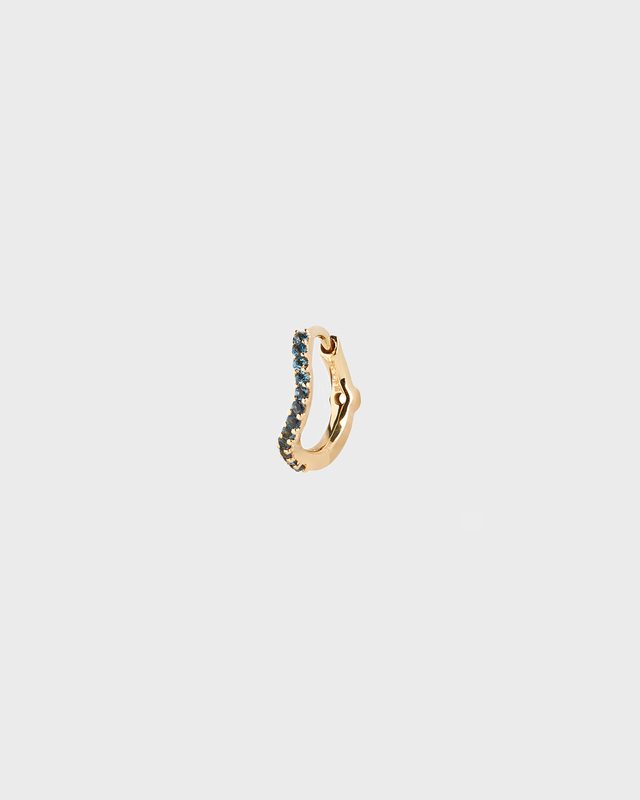Maria Black Earring Wave 7 Huggie Blue  Guld ONESIZE