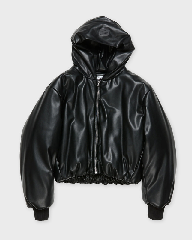 Acne Studios Jacket Hooded Faux Leather Black 36
