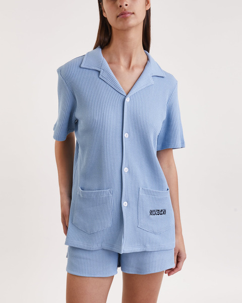 Shirt Waffle Blå 1