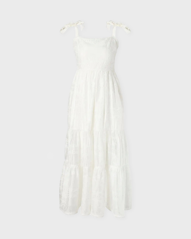 Malina Klänning Adri Embroidered Maxi  Vit 42