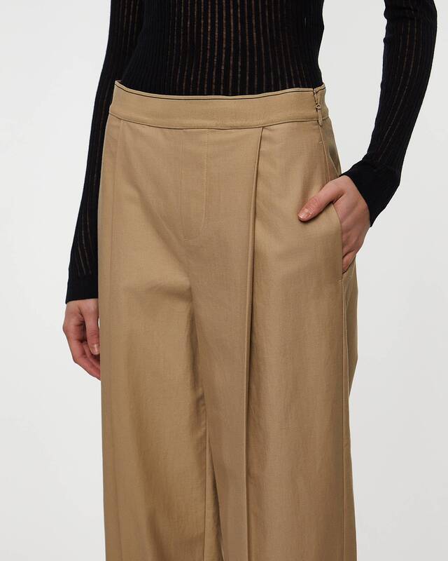 Vince Byxor Mid Rise Pleated Wide Leg Dune US 6 (EUR 38)