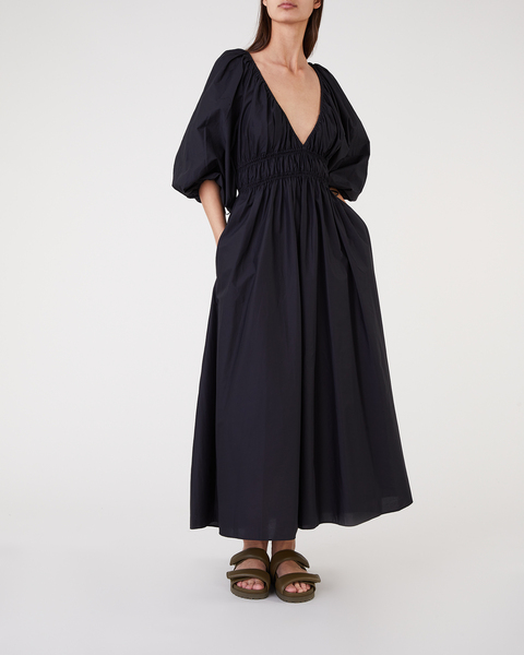 Klänning  Shirred Plunge Dress  Svart 1