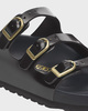Birkenstock Sandals Florida D-Buckle High Shine  Black EUR 36