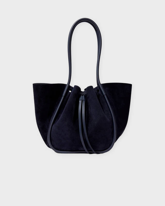 Proenza Schouler Bag Large Ruched Tote Suede Charcoal ONESIZE