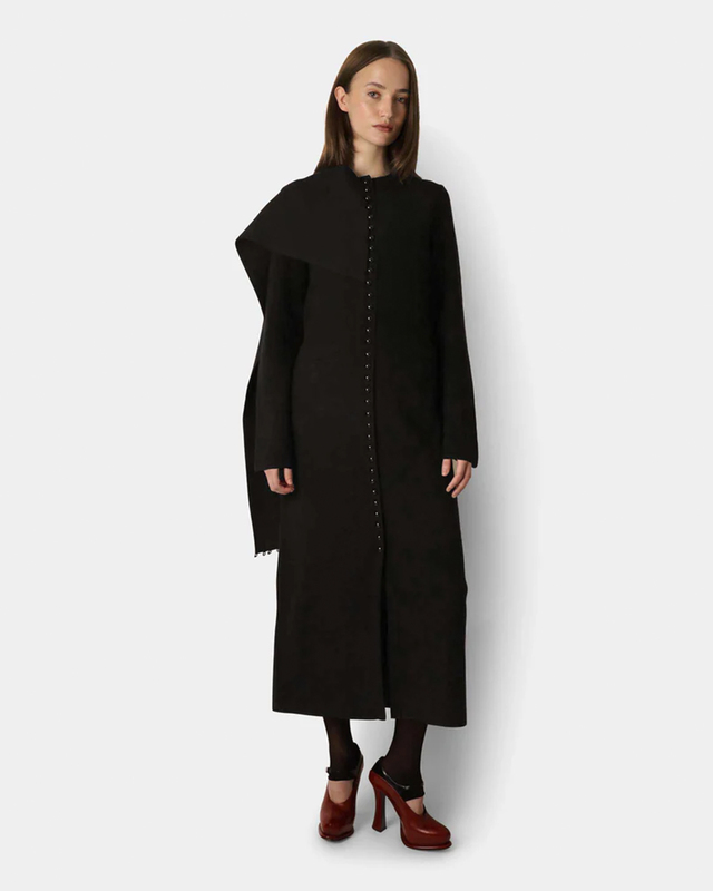 LEONI Cardigan Greda Maxi Shawl Black 36