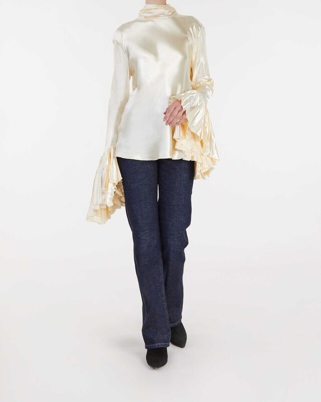 Khaite Amelia Blus Champagne M