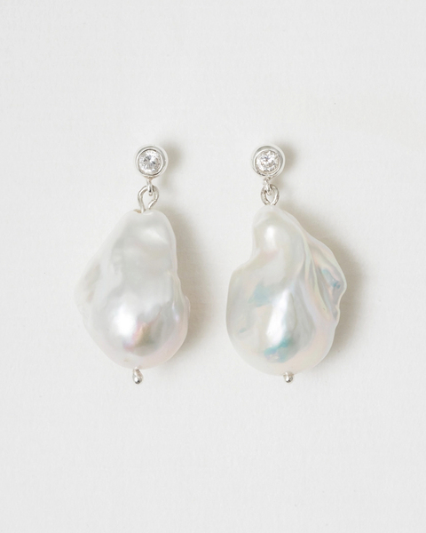 Giant pearl earrings Silver ONESIZE  1