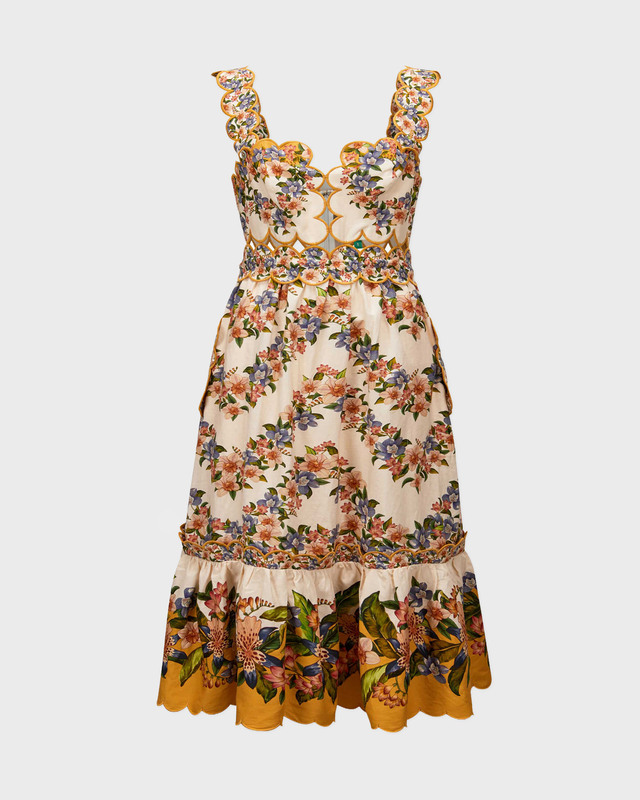 FARM Rio Dress Hilo Stripes Midi Sand L