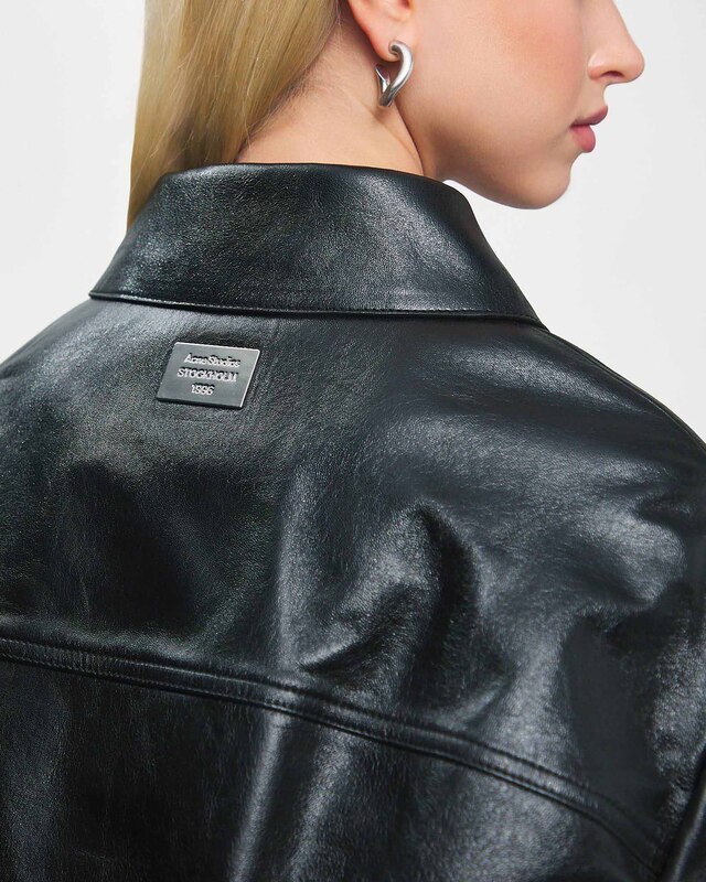 Acne Studios Jacka Relaxed Leather Svart 36