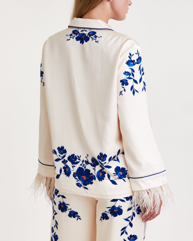 Malina Skjorta Samara feather Vit/blå XS