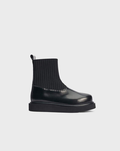Boots Leather Boots Female Black 1