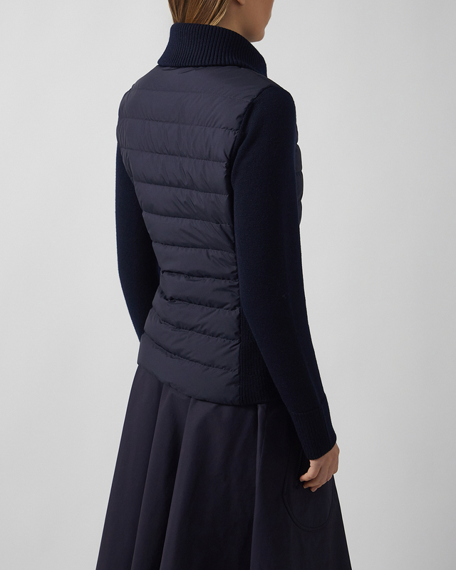 Moncler Cardigan Padded Wool Zip-Up Navy M