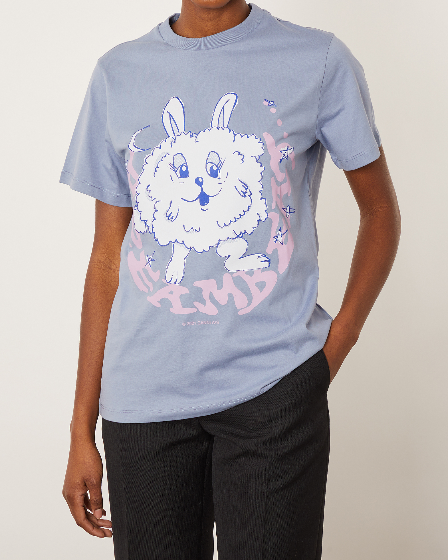 Ganni - T-shirt Basic Cotton Jersey 
