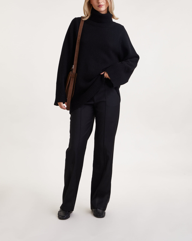 Dagmar Tröja Long Wool Turtleneck Svart S