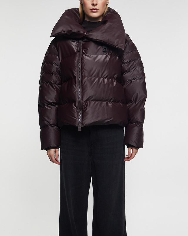 Rains Jacka Alta Vision Short Puffer Vinröd S