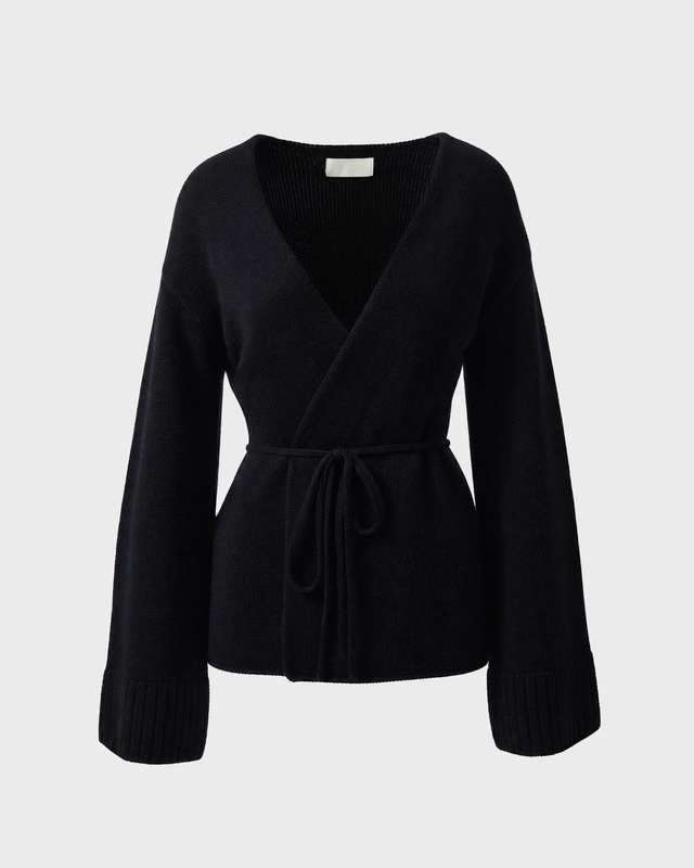 Wakakuu Icons Omslagscardigan Cashmere Wool Wrap Black XS-S