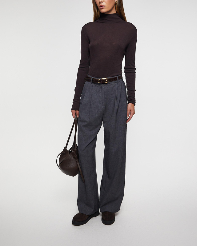 Wakakuu Icons Tröja Turtleneck Merino Wool Mörkbrun M