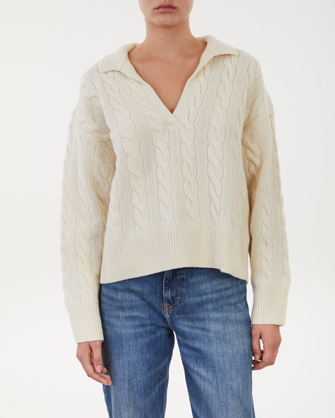 Sweater Ls Collar Po-Long Sleeve  White 1