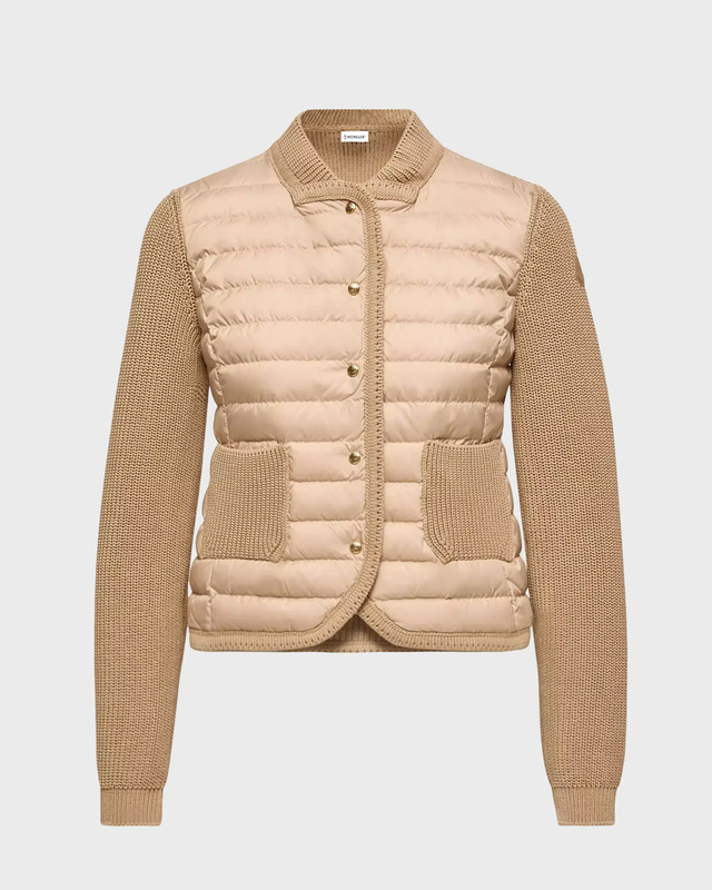 Moncler Cardigan Padded Cotton  Ljusbeige XL