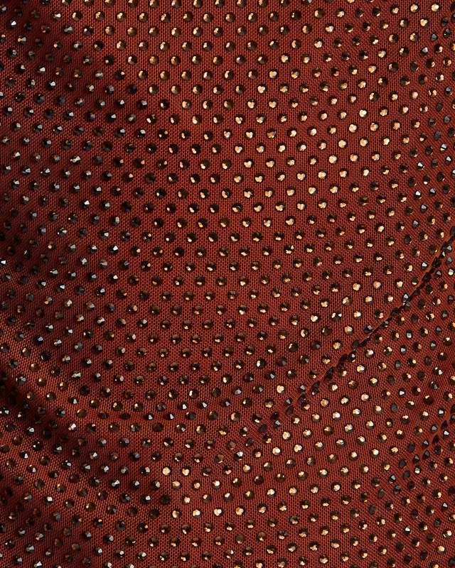 Self-Portrait Top Brown Rhainstone Mesh  Brun UK 8 (EUR 36)
