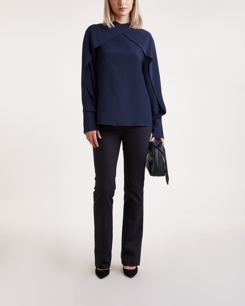 Blus Bailie Silk Crepe Navy 2