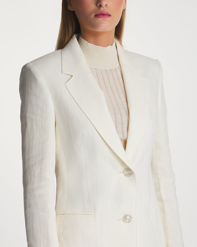 Max Mara Studio Blazer Vandea Linen White IT 38 (EUR 32)