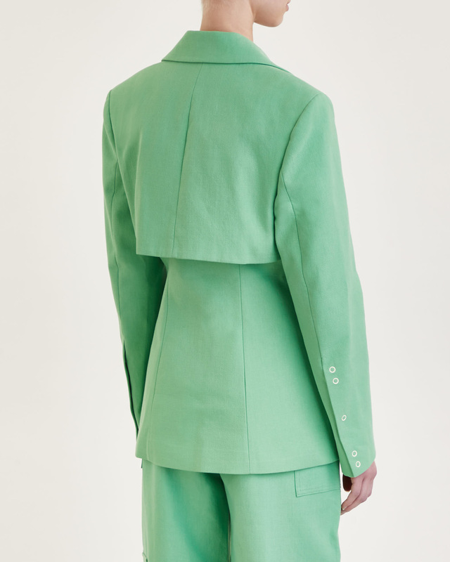 Ganni Blazer Cotton Suiting Mintgrön 38