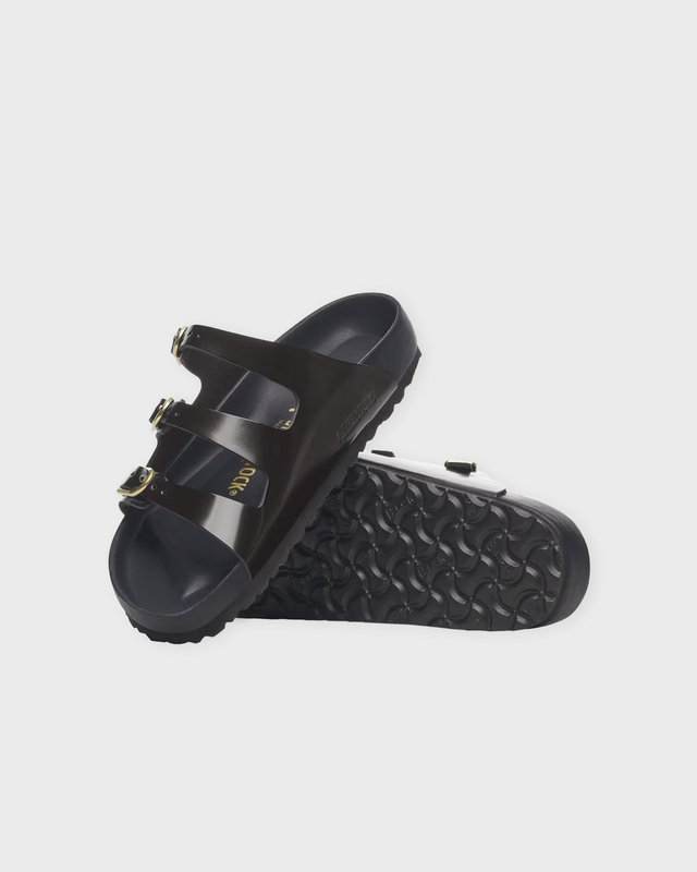Birkenstock Sandals Florida D-Buckle High Shine  Black EUR 36