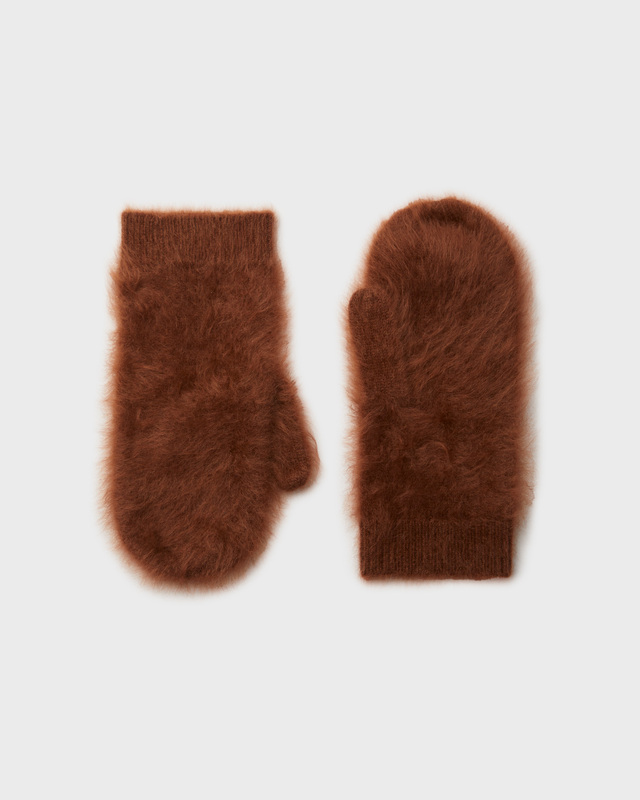 LISA YANG Vantar Brushed Mittens Brun ONESIZE