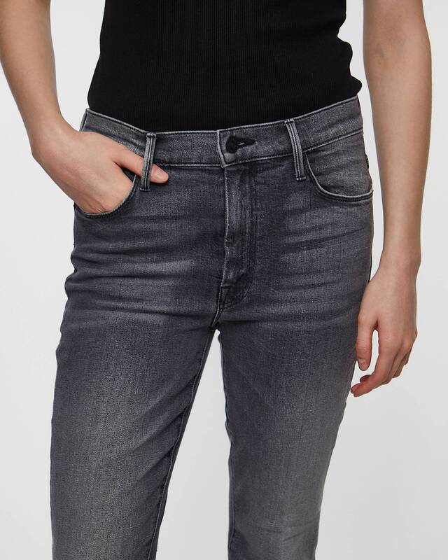 Mother Denim Jeans The Weekender Dark Grey Grå 30