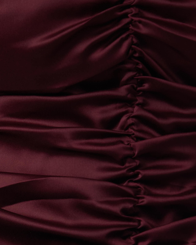 ROTATE Birger Christensen Top Chiffon Ruched Long Sleeve Red/Pink 36