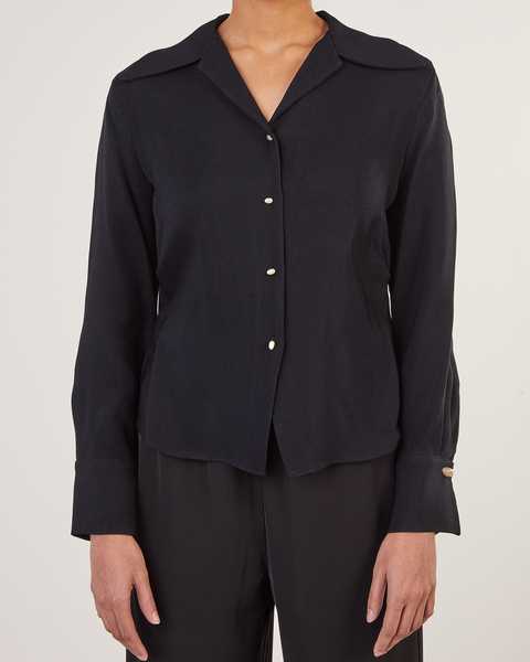 Blouse Fitted Shaped Collar Black 2