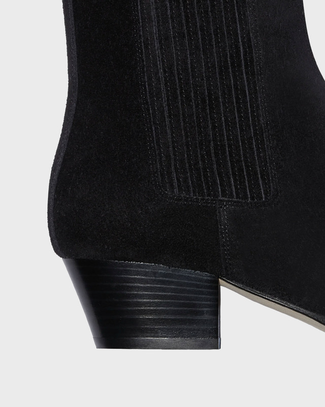 Aeyde Ankelstøvletter Agata Cow Suede Leather Black EUR 38