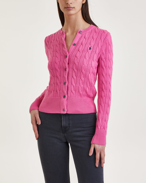 Cardigan Cable Long Sleeve Rosa 1