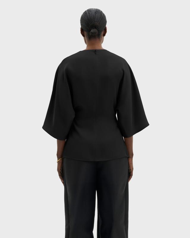 Malina Bluse Zilla Brooch Detailed Black 34