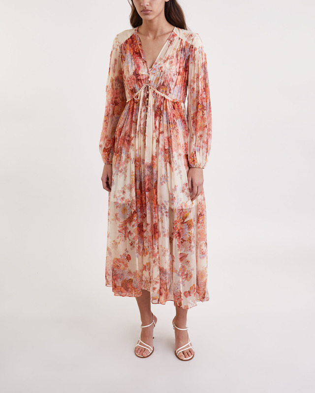 ZIMMERMANN Dress Gathered Yolk Maxi  Cream 2 (M-L)