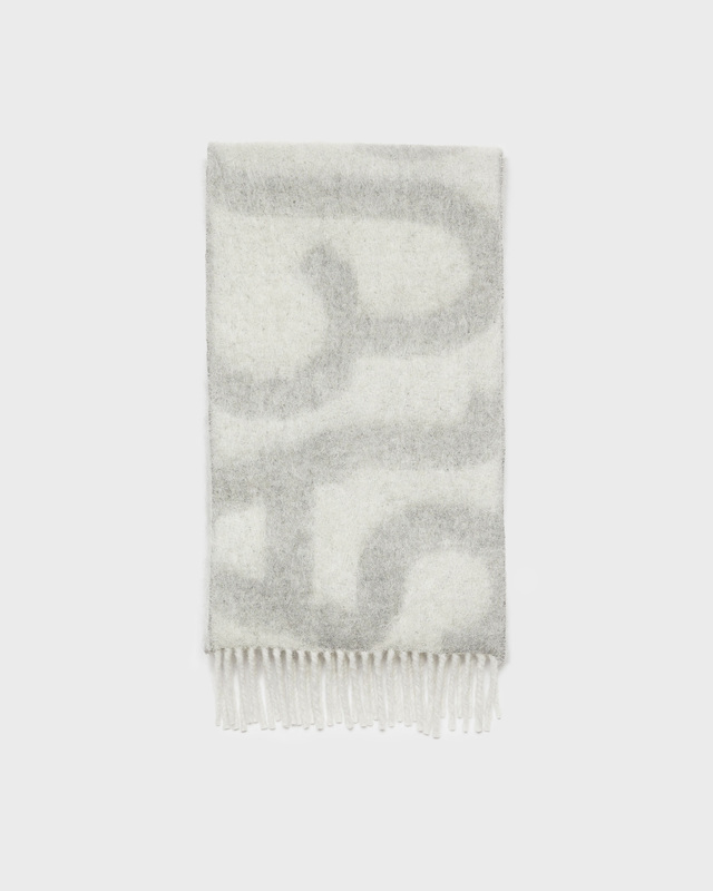 Acne Studios Scarf Logo Fringe Ljusgrå ONESIZE