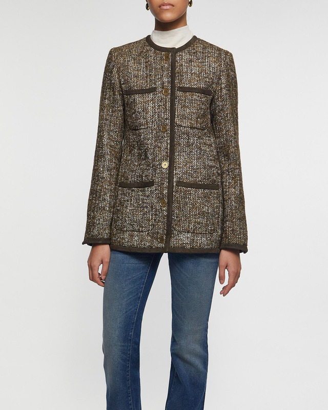 Golden Goose Deluxe Brand Jacka Journey Long Boxy Tweed Brun IT 44 (EUR 38)